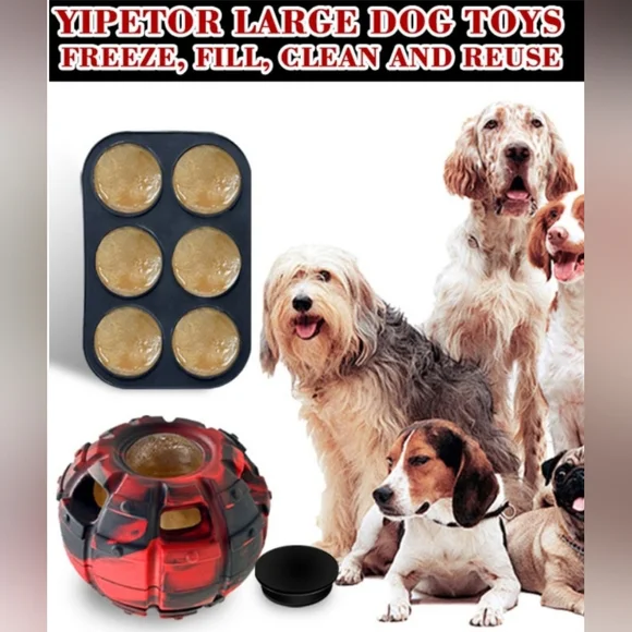 Yipetor Dog Toy, Frozen Treats to Keep Dogs Busy, Interactive Large, RED - Picture 3 of 13